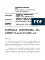 DESARROLLO ORGANIZACIONAL DEL SISTEMA EDUCATIVO VENEZOLANO Por Julián Ponce Pérez