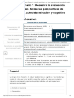 10PTS Examen - (AAB02) Cuestionario 1 - Resuelva La Evaluación Parcial Número Uno. Sobre Las Perspectivas de Autorrealización, Autodeterminación y Cognitiva