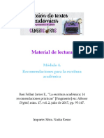 Material Lectura Módulo 4 Escritura Académica 14 Recomendaciones Prácticas