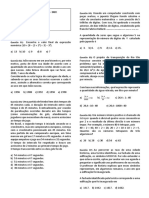 Matemática Básica - Lista de Exercicios