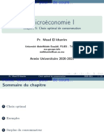 Chapitre - 5 - Le Choix Optimal de Consommation (Partie 1)