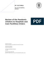 Review of The Pandemic (Visitors To Hospitals and Care Facilities) Orders