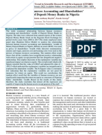 Human Resources Accounting and Shareholders' Wealth of Deposit Money Banks in Nigeria