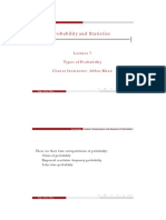 Probability and Statistics: Types of Probability Course Instructor: Abbas Khan