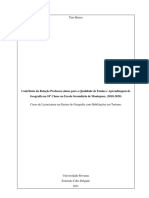 Contributo Da Relação Professor-Aluno para A Qualidade de Ensino e Aprendizagem de