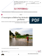 17 Municipios en Bolívar Han Declarado Calamidad Pública Por Lluvias - EL UNIVERSAL - Cartagena