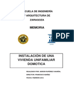 Instalación de Una Vivienda Unifamiliar Domotica: Memoria