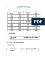 Chuyên đề ngữ pháp Tiếng anh tiểu học Irregular verbs in the past