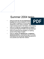 Summer 2004 Tasks