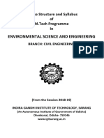 Environmental Science and Engineering: Course Structure and Syllabus of M.Tech Programme in