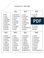 Dictation List - Year 3 BC: Set 1 Set 2 Set 3 Set 4