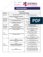 TEMARIO Congreso Salud Mental y Educación ISMED