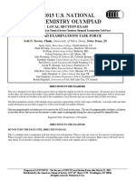 2015 U.S. NATIONAL Chemistry Olympiad: Local Section Exam Olympiad Examinations Task Force