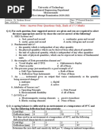 Note / Answer Four Questions Only, Each of 17.5 Marks