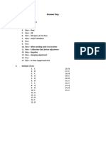 Answer Key.: 1. False - 14.7 Psi 2. True