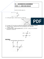 Class-Ix Mathematics Assignment Chapter - 6 Lines and Angles