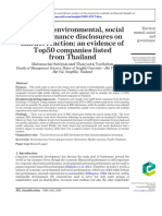 Impact of Environmental, Social and Governance Disclosures On Market Reaction - An Evidence of Top50 Companies Listed From Thailand