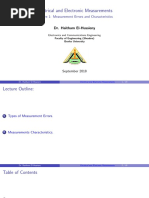 Electrical and Electronic Measurements: Lecture 1: Measurement Errors and Characteristics