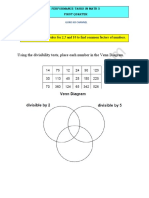 Using The Divisibility Tests, Place Each Number in The Venn Diagram