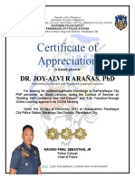 Cert of Appreciation