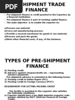 Pre Shipment Finance