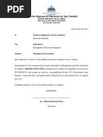 Carta Solicitud de Vacaciones Personal