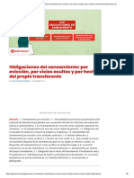 Obligaciones Del Saneamiento - Por Evicción, Por Vicios Ocultos y Por Hechos Del Propio Transferente - LP