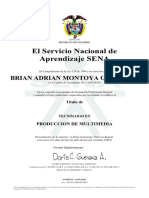 El Servicio Nacional de Aprendizaje SENA: Brian Adrian Montoya Gonzalez