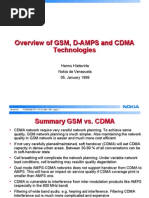 Overview of GSM, D-AMPS and CDMA Technologies