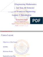 Advanced Engineering Mathematics B.Tech. 2nd Year, III-Semester Computer Science & Engineering Lecture-1: Introduction