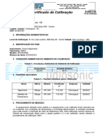 Certificado de Calibração Termo Higrômetro