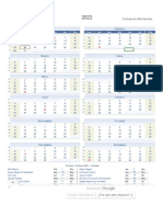 Calendario 2022 Con Festivos y Selector de Fecha - CO