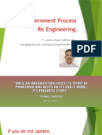 Government Process Re Engineering: T. James Joseph Adhikarathil. Managing Director, Realutionz Properties (P) Ltd.