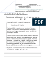 2º Básico LENGUAJE Guía #19 REFUERZO DE PALABRAS Ce - Ci, Que .Qui, Gue - Gui