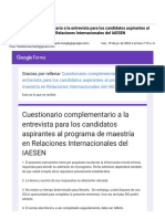 Gmail - Cuestionario Complementario A La Entrevista para Los Candidatos Aspirantes Al Programa de Maestría en Relaciones Internacionales Del IAESEN