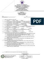 Summative Test No. 2 Second Quarter Science 6