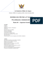 IT 01 - 2021 CBMAL - Procedimentos Administrativos - Parte 1 - Aspectos Gerais