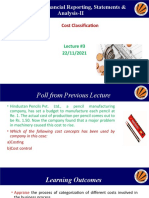 ACCM507-Financial Reporting, Statements & Analysis-II: Cost Classification