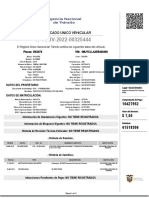 N°. CUV-2022-00325444: Certificado Único Vehicular