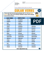 Listado de Verbos Regulares e Irregulares en Inglés