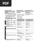 PS Form 6387 Rural Money Order Transaction