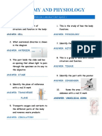 Anatomy and Physiology: Prelim Laboratory Quiz 1