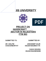 The Iis University: Project On Handicraft Sector in Rajasthan FTM 503