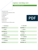 Emergency Nursing Care: Preliminary Quiz 1