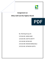 Assignment On Altius Golf and The Fighter Brand