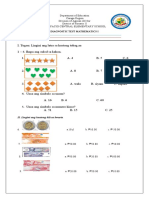 Diagnostic Test Mathematics I: II. Lingini Ang Hustong Bili Sa Kwarta