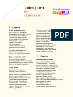 Seleccionados para Taller de Creación Literaria