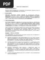 Proyecto de Contrato de Compra Venta Las Gardenias Valle Hermoso, Julio 2022