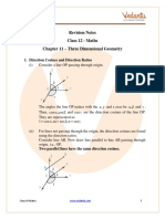 Class 12 Revision Notes Three Dimensional Geometry