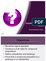 Constructing Truth Tables: General Mathematics Program